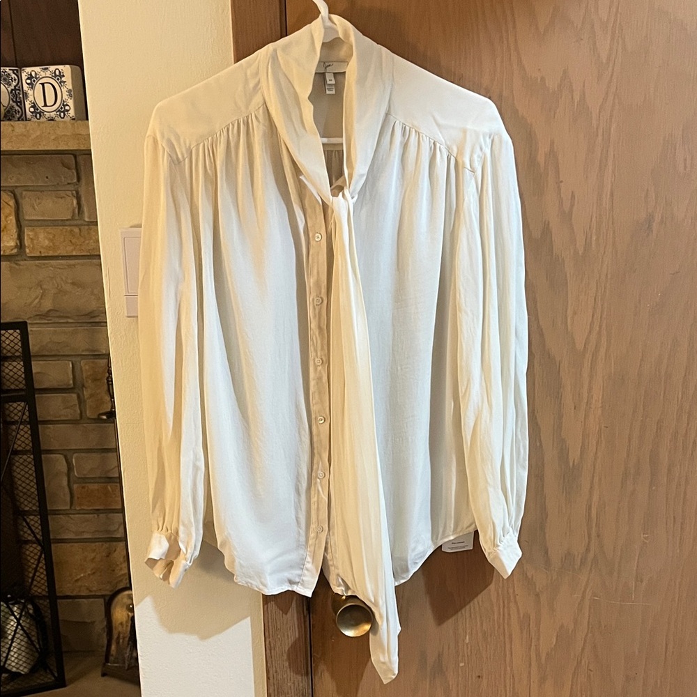 Joie Cream Button-Up Blouse